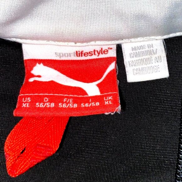 Puma Men's Athletic Track Jacket XL Black/White - Picture 4 of 7